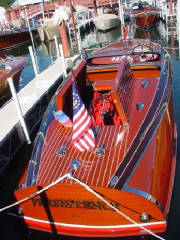 Classic wooden boat, 1946 Mercury Custom Runabout